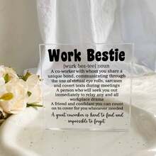 Centerpieces Unique Office Desk Decor - Work Bestie Definition Sign, Great Gifts For Coworkers Women, Cute Office Decor, Office Decorations For Work, Boho Office Decor, And Ideal For Birthday Or Going - Away Scenes