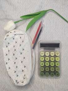 1pc Gradient Dopamine Calculation Mechanical Keyboard Round Shape, 10 Digit Large Display Suitable For Finance, Accounting, Students, Office Use, Ins Style, High-End Color, High Cost Performance (Random Shipment Of New And Old Versions)Need To Prepare Two Pcs AAA Battery 1.5v,School Supplies,Back To School