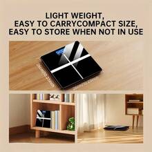 High Definition Digital Weight Scale - Large LCD Display, Battery-Powered, Max 180kg/396.8lb, Home Bathroom Scale For Accurate Body Weight Measurement, Battery Not Included, 26x26cm/10.23x10.23inch, Bathroom Scale|Modern Weight Scale|Battery Powered Scale(No Bluetooth Function) - Black - View 8