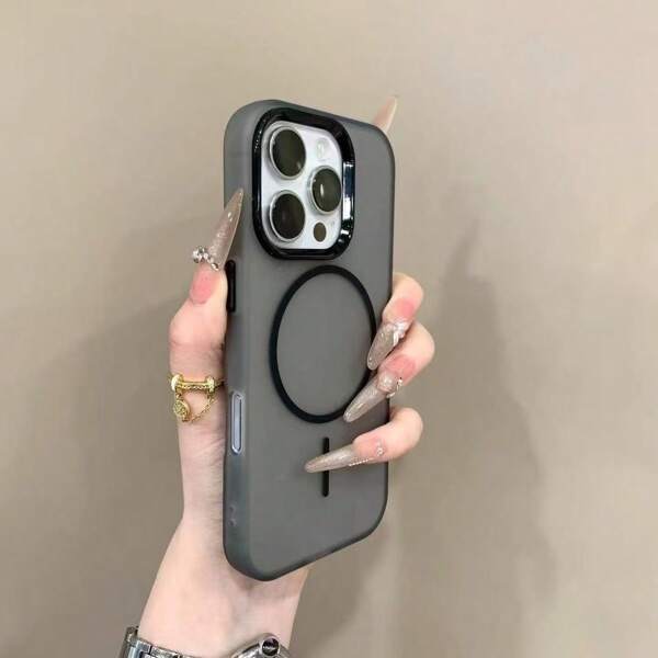 DECOPHONE Coque de protection magnétique sans fil noire de luxe, translucide, compatible avec iPhone 16, 15, 14, 13, 12, 11 Pro Max, 16 Plus, transparente, antichoc