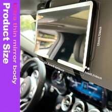 1pc LED Light Makeup Mirror For Car Sun Visors, Rechargeable Makeup Mirror, Adjustable Brightness, 3 Lighting Modes, Touch Screen, Universal For Cars, Trucks And SUV,600mAh