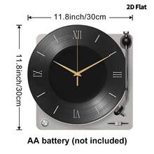 2D Flat, 1pc Modern Style Music Player Wall Clock, Super Silent Quartz Movement, No Ticking, Suitable For Living Room Music Room Bedroom Kitchen Coffee Bar Decoration, Perfect Gift And Festival Decoration - Multicolor - View 13
