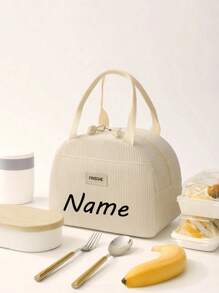 Customized Corduroy Lunch Bag, Custom Text And Name Large Capacity Insulated Lunch Bag, Soft Reusable Material, Portable Lunch Bags With Top Double Handles And Zipper, Multifunctional Insulated Lunch Box Bag,Lunch Box Bag For Men And Women, School Lunch Box, Picnic Bag For Bento Box, Ideal For School, Work, Camping, Office, Fall - Multicolor - View 15