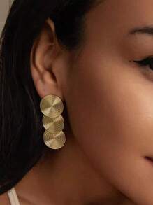 2Pcs Fashionable Minimalist Geometric Hoop Earrings