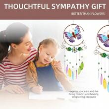 Colorful Butterfly Wind Chimes Garden Glass Wind Chimes For Home Party Festival Decor Garden Decoration Indoor Outdoor Lifelike Butterfly Deep Tone Style