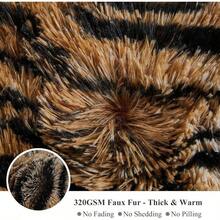 20x54 Fluffy Cheetah Print Body Pillow Cover, Leopard Print Plush Fuzzy Pillowcase With Zipper, Farmhouse Shaggy Long Pillow Cover Women Side Sleepers, Pink - 虎紋棕色 - 查看 5