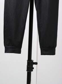 秋冬休闲3D数码印花连帽衫和裤子运动服，适合大童 - 黑色 - 查看 9