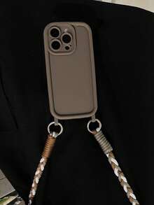 Dây đeo hợp kim thủ công dệt, ốp lưng điện thoại 1 mảnh có lỗ, bảo vệ toàn diện, tương thích với iPhone 15/15Pro/15Pro Max/15Plus/11/12/13/14/XS/XR/11Pro/11Pro Max/12Pro/12Pro Max/13Pro/13Pro Max/14Pro/14Pro Max/14Plus/7Plus/8Plus/8/SE2, chống nước, chống sốc, chống rơi, chống trầy xước, quà tặng mùa xuân. - màu nâu - Xem 2