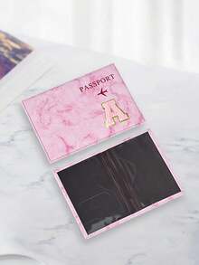 A-Z字母刺绣护照套，复古商务护照夹，男女通用，便携多功能，可装身份证、银行卡，适合外出、度假、旅行 - 彩色 - 查看 4