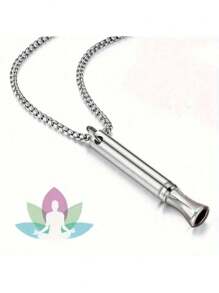 1 件不锈钢冥想呼吸项链，带彩虹紫粉色尖端 - 男士缓解压力的精神珠宝，平静心灵的礼物，耐用的精神透明配饰，流线型链条设计，抛光饰面