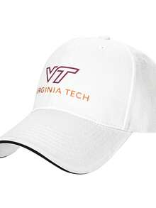 Virginia Tech Logo Design  Vintage Baseball Cap, Washed Denim Adjustable Size, Casual Headwear | Denim Fabric Hat, Unisex Gifts - 白色 - 查看 1