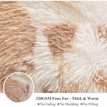 20x54 Fluffy Cheetah Print Body Pillow Cover, Leopard Print Plush Fuzzy Pillowcase With Zipper, Farmhouse Shaggy Long Pillow Cover Women Side Sleepers, Pink - 米色乳牛紋 - 查看 5