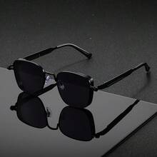 Square Exquisite Fashion Glasses, Suitable For Music Festivals, Street Photography Accessories, Fashionable Frame With Simple And Exquisite Design - màu xanh lá - Xem 3