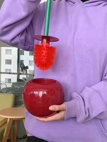 1 Set kreative Kirsche Toilettenbürste, einzigartige Toilettenbürste und Halterung