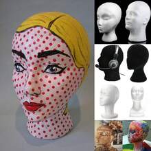 Female Styrofoam Mannequin Head Cosmetics Model Hat Cap Wig Dummy Display Stand Display Holder - White - View 4