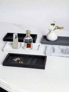 1pc Silicone Aroma Diffusion Tray, Suitable For Cross-Border Products, Can Also Be Used As A Storage Tray For Bathroom Countertops. The Silicone Soap Holder With A Marble Pattern Is A Commonly Used Ready-To-Use Item In Households. - Multicolor - View 4