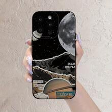 Funda para teléfono El nuevo teléfono blando Matte Escape Planet Eye de TPU ofrece resistencia total y a las huellas dactilares, compatible con 11-16, XR Pro/ Plus//, incluye protector de lente. - Negro - Ver 2
