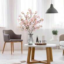 Artificial Cherry Blossom Flowers 4 Pcs Faux Cherry Blossom Stems Faux Silk Cherry Blossom Branches 41'' Fake Flowers Long Stems For Vase Arrangements Home Wedding Table Decor (Pink) KF - New Pink - 查看 6