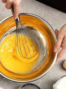 1pc Stainless Steel Manual Egg Beater/Mixer, Butter Whisk And Dough Blender, Easy Hand-Operated Egg Whisk, Semi-Automatic Press And Rotate, Suitable For Home Kitchen Use, Applicable For Eggs, Milk And Dough Mixing (Random Color)