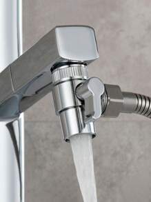 手持式冲洗喷头套装，带三通水龙头分流器的马桶冲洗器，浴室冲洗器/马桶喷头，配有1.5米软管，用于清洁洗手池、浴室角落、马桶，个人卫生浴室配件/浴室工具 - 銀色 - 查看 6