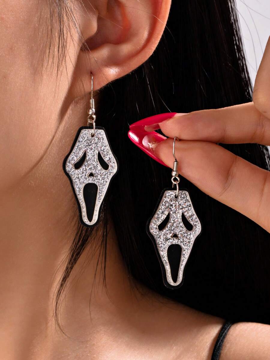 1 Pair Unique Creative Punk Style Halloween Earrings