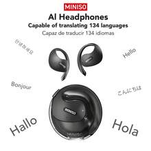 Miniso X15 Pro AI Wireless Earbuds - Smart Translation, Noise Cancellation, Ultra-Long Battery Life, 300mAh Battery, Real-Time Language Translation, Powerful Sound Effects, Suitable For Sports And Travel - Black X15Pro AI - View 2