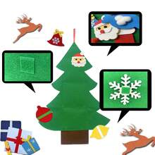 DIY Felt Christmas Tree Set With Ornaments For Xmas Gifts, New Year Door Wall Hanging Decorations