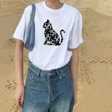 1pc A4 Size Cat Art Stencil - Washable, Reusable Plastic Stencil For Fabric Printing, Wall Painting, And Craft Making - Ideal For DIY Projects, Craft Stencil | Cat Silhouette | Washable Stencil,Back To School,School Supplies - Milky - View 10