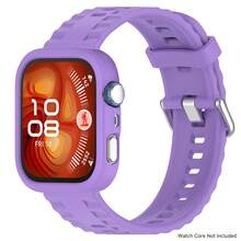 Soft Silicone Strap+Silicone Case Compatible With Huawei Watch Fit 4 Pro Sports Strap Case Hollow Compatible With Huawei Fit 4 Protective Accessories