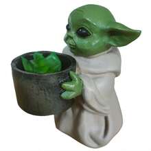 Star Wars Dekoracja do doniczki z motywem Gwiezdnych Wojen Yuda, Miniaturowa dekoracja biurka, Mandaloriańska dekoracja z żywicy Yuda, Wykwintna dekoracja domu, Dekoracja do akademika na powrót do szkoły, Dekoracja na Halloween i Boże Narodzenie