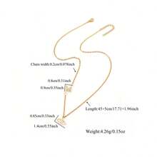 1pc Simple Fashion Initial Eye Pendant Golden Stainless Steel Chain Necklaces For Women - Yellow Gold - View 2