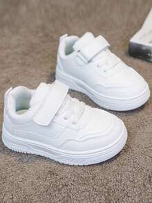 1 Pair Children's Fashionable, Comfortable, Minimalist Casual Sports Shoes, Suitable For Spring And Autumn - White - View 5