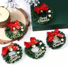 1/5/10 Mini Weihnachtskränze mit roten Schleifen und goldenen Glocken - Kunststoff Feiertags-Dekorationen, geeignet für Weihnachten, Thanksgiving, Neujahr, Hochzeiten, Brautgeschenkpartys, Geburtstage, Bars und Bar Mitzwa Zeremonien - Künstliche Feiertags-Baumbehänge, keine Stromversorgung erforderlich Heim-Dekoration Weihnachtsdekorationen Raumdekoration Winter