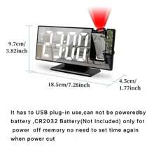 LED Multifunctional Electronic Projection Clock, Colorful Screen Digital Smart Alarm Clock For Bedroom Desk Gifts Birthday Graduation Room Decor Digital Clock School Decor School Surprise Dormitory Decor Back To School Home Decor School Supplies - Black Shell With White Text - View 6