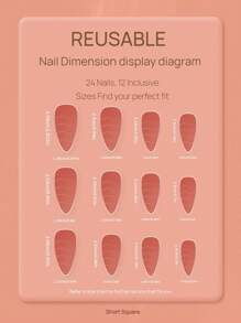 24 piezas de uñas postizas de forma de almendra media azul francés con rayas plateadas 3D, adecuadas para todas las mujeres para uso diario