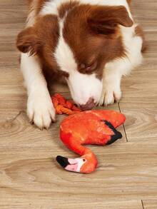 1pc Plush Flamingo Sound Pet Toy, Suitable For Small Dogs And Cats, For Chewing, Boredom Relief, And Play