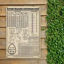 Kitchen Conversion Chart Signs For Vintage Kitchen Wall Decor Baking Supplies Accessories For Bakers Cooking Lovers Guide Bakery Decoration Metal Signs 12x8 Inches - 1 - Xem 4