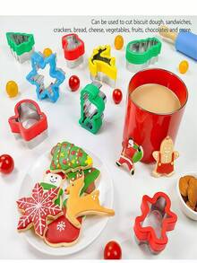 1pc Stainless Steel Sandwich Mold Christmas Series Baking Tool Set For . Selected Stainless Steel Material, Which Is Hard, Drop-Resistant And Not Easy To Deform. The Edges Are Polished Smooth To Prevent Hand Injuries; It Includes Classic Christmas-Shaped Molds Such As Christmas Trees, Snowmen, And Bells. It Can Not Only Press Out Regular Sandwiches, But Also Be Used To Make And Rice Balls; Halloween, Christmas, Thanksgiving,