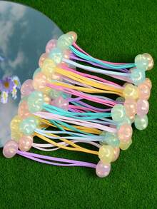 7/10/14pcs Set AB Color Beads Double-Headed Hair Scrunchies, Y2K Girly Grunge Style Hair Accessories, Suitable For Casual Daily Wear, Party, Dance, Shiny Decoration Hair Ties Ponytail Holders Hair Elastics Hair Rope, Hair Bobbles Head Accessories