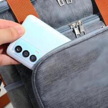 Large Shoulder Strap Insulated Lunch Box With Zipper, Double-Deck For Travel, Camping, Hiking, Cycling, Outdoor Activities - Blue - View 3