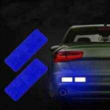 10Pcs High Visibility Reflective Tire Stickers Night Safety Warning Strips Weather Resistant Polyethylene For Cars Bikes And Helmets In A Variety Of Colors - Multicolor - View 6