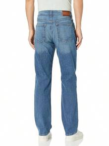 Men's Relaxed Fit Stretch Jeans - Medium Wash - View 2