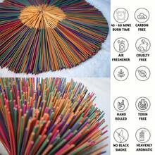 21pcs Incense Sticks Set, Lavender, Clary Sage, Sandalwood, Jasmine, Rose, Dragon's Blood, Lemongrass, Ocean Coconut, Peppermint, Cherry Blossom, Natural Bamboo Stick, Handmade Aromatherapy, Relaxation, Meditation, Yoga Gift, Long-Lasting Fragrance, Suitable For Air Purification, Sleep And Relaxation, Especially In Summer