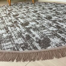 Round Geometric Living Room Rug 1.50x1.50 With Non-Slip - Màu nâu Sô-cô-la - Xem 2