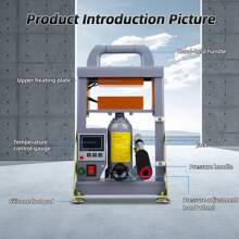 5 Ton Manual Hydraulic Heat Press Machine - 600W Dual Heating Plates For Rosin Extraction, EU Plug