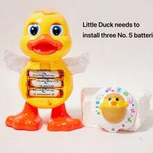 Juguete de bebé Pato de dibujos animados que canta y baila, juguete de música y luces eléctricas para niños, juguete educativo para bebés, juguete de música de teléfono para bebés, juguete de aprendizaje temprano para bebés, juguete interactivo de pato amarillo con sonido y luz, juguete de simulación multifuncional de juego de aprendizaje - Multicolor - Ver 4