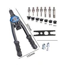110-Piece Rivet Nut Kit - M3-M12 Manual Hand Riveter With Threaded Riveter Pliers For DIY Crafts, Automotive Repair & Furniture Assembly - Black - View 4
