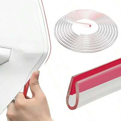 16ft Car Door Edge Protector, U-Shaped Transparent Rubber Door Seal Strip, Universal Car Door Edge Trim, Fits Most Vehicles