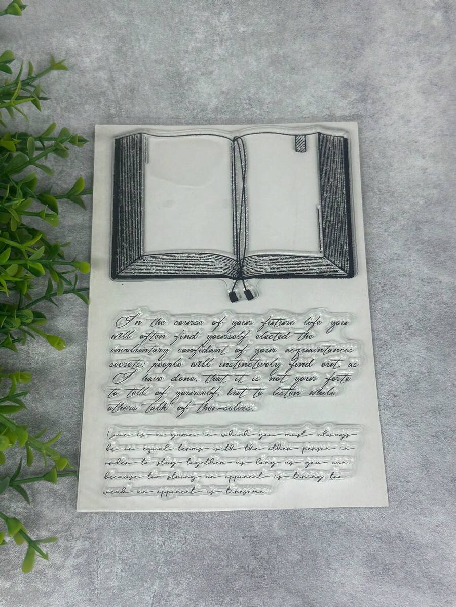 1 Transparent Rubber Stamp Retro Rubber Transparent Card Book Pattern Making Stamp DIY Scrapbook Photo Magazine Album Decoration Stamp - Black - View 1