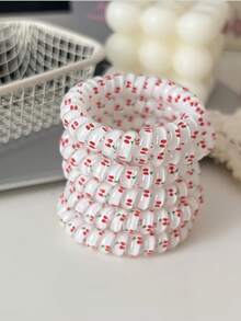 10 szt. gumek do włosów z nadrukiem wiśniowym, żelowe, do telefonu, bez śladu, do wiązania, akcesoria do włosów, uniwersalne gumki do włosów, jednokolorowe, gumki do włosów, gumki do włosów, gumki do włosów, gumki do włosów